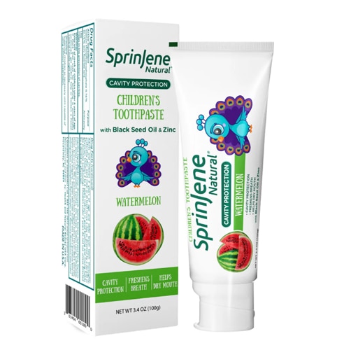 Sprinjene Natural Kids Toothpaste Cavity Protection Flouride Watermelon