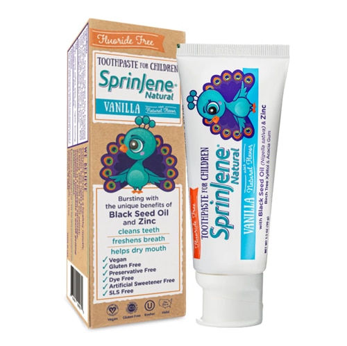 Sprinjene Natural Kids Toothpaste Xylitol Flouride-Free Vanilla