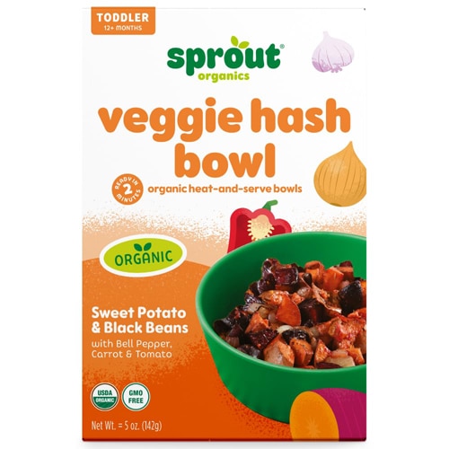 Sprout Organic Baby Food 12+ Months Breakfast Bowl Veggie Hash Sweet Potato & Black Beans