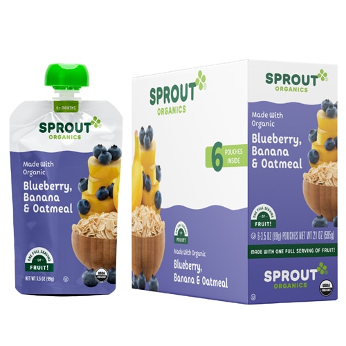 Sprout Organic Baby Food Oatmeal 6+ Months Blueberry Banana