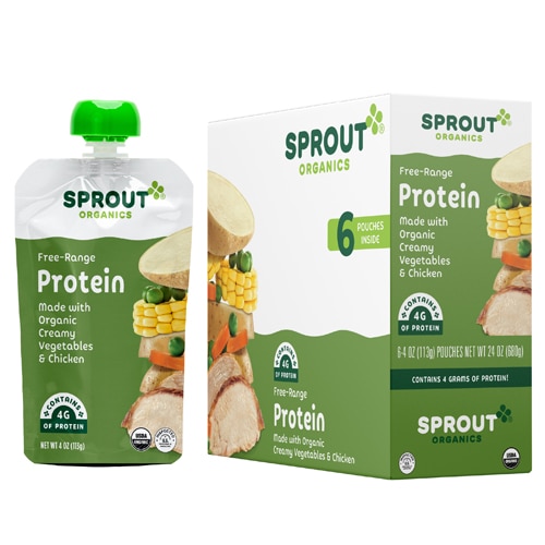 Sprout Organic Baby Food Protein 8+ Months Creamy Vegtables & Chicken