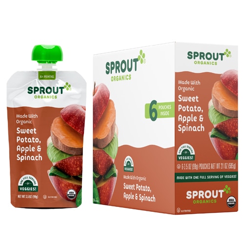 Sprout Organic Baby Food Puree 6+ Months Sweet Potato Apple Spinach