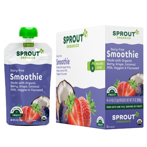 Sprout Organic Baby Food Smoothie12+ Months Berry Grape Coconut Milk