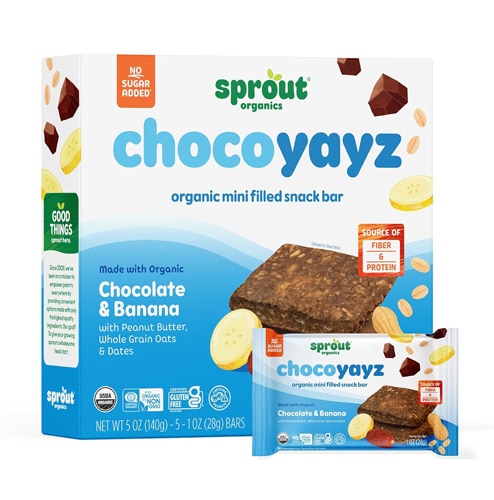 Sprout Organics ChocoYayz Toddler Snack Bars Chocolate & Banana