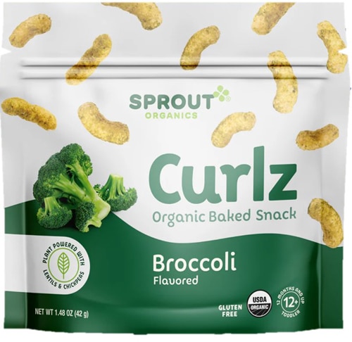 Sprout Organics Curlz Baked Toddler Snacks Broccoli