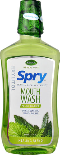 Spry Mouth Wash Healing Blend with Xylitol - Alcohol-Free Herbal Mint