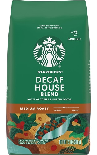 Starbucks Ground Coffee Decaf Medium Roast House Blend