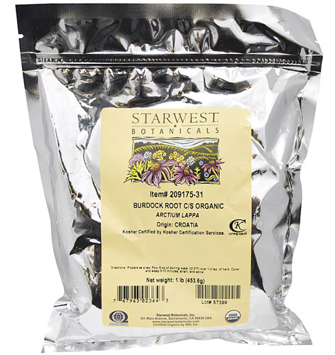 Starwest Botanicals Organic Burdock Root Cut and Sifted