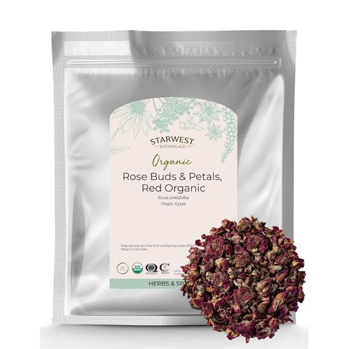 Starwest Botanicals Rose Buds and Petals Red Organic