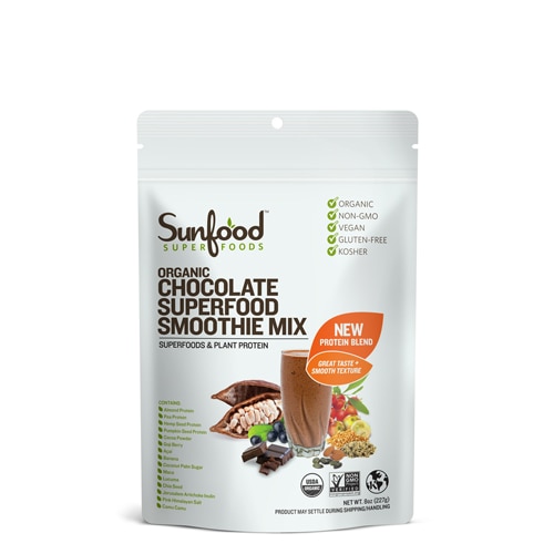 SunFood Organic Chocolate Superfood Smoothie Mix Gluten Free Chocolate