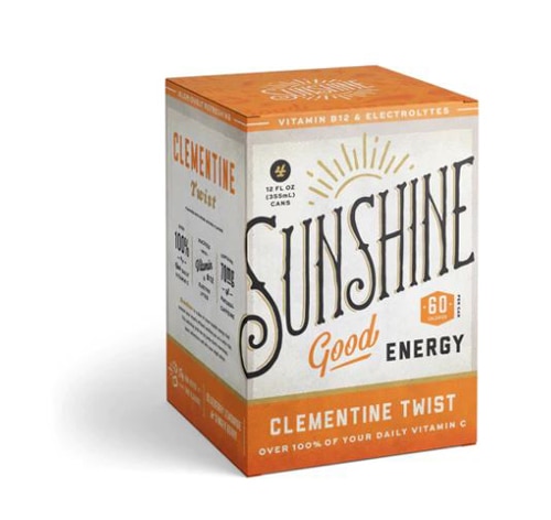 Sunshine Beverages Sparkling Energy Drink Clementine Twist