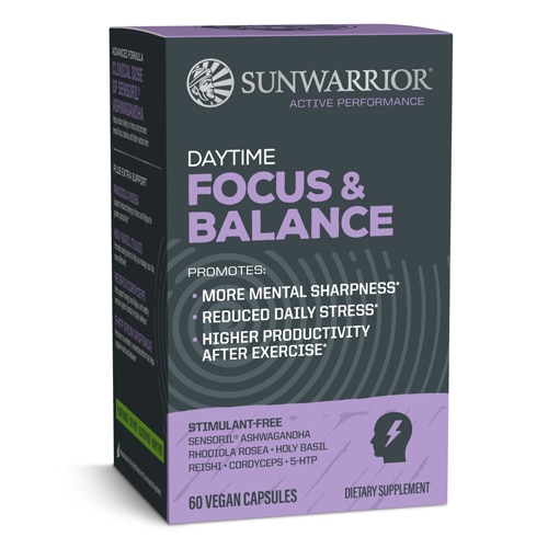 Sunwarrior Daytime Focus & Balance - Stimulant Free - For Reduced Stress More Mental Sharpness