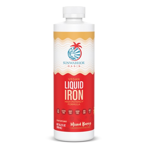 Sunwarrior Oasis Vegan Liquid Iron High Potency Mixed Berry
