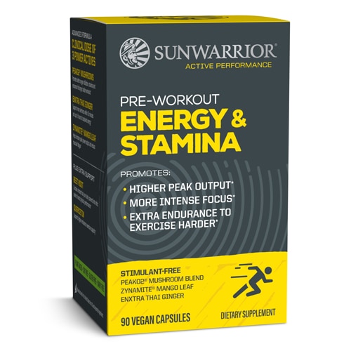 Sunwarrior Pre-Workout Energy & Stamina - Stimulant Free With Mushroom Blend - Promotes Focus & Endurance