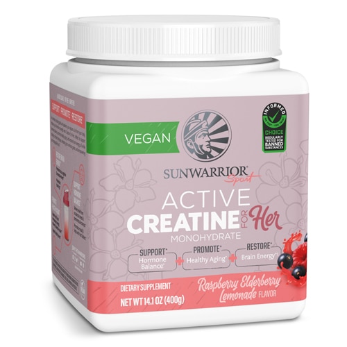 Sunwarrior Sport Active Creatine for Her Raspberry Elderberry Lemonade