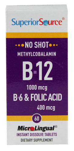 Superior Source No Shot® Methylcobalamin B12 B6 & Folic Acid