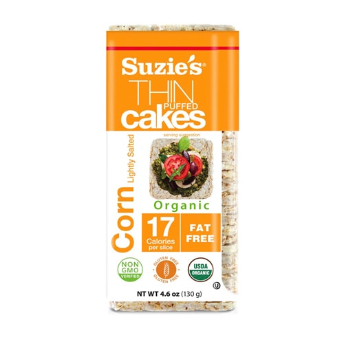 Suzie's Organic Puffed Corn Thin Cakes Lightly Salted