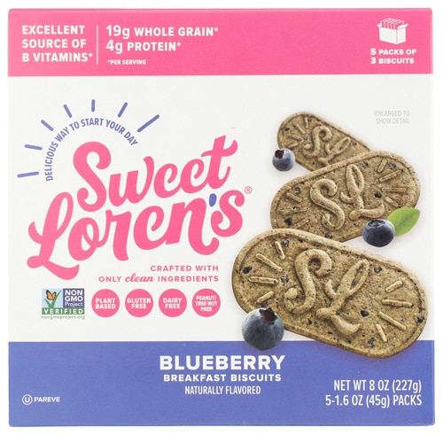 Sweet Loren's Breakfast Biscuit Non GMO Gluten Free Dairy Free Blueberry