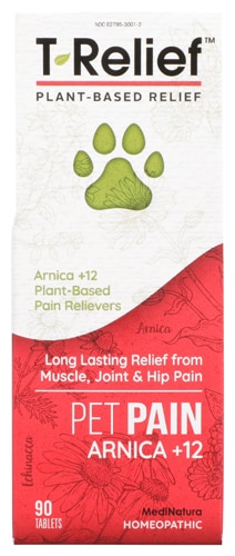 T-Relief Pet Pain Relief Homeopathic Muscles Joints & Hips for Dogs & Cats
