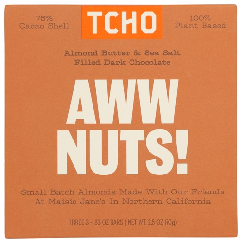 TCHO Chocolate - Bar Organic 100% Plant Based Aww Nuts