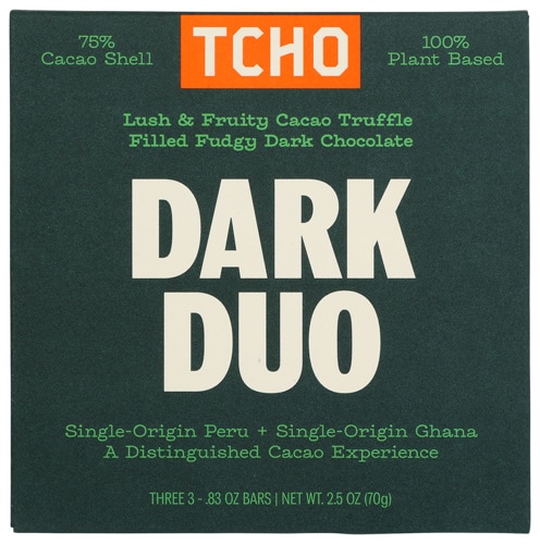 TCHO Chocolate - Bar Organic 100% Plant Based Dark Duo