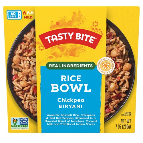 Tasty Bite Rice Bowl Non-GMO Real Ingredients Chickpea Biryani