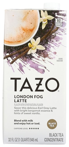 Tazo London Fog Latte Black Tea Concentrate for Hot or Iced Tea