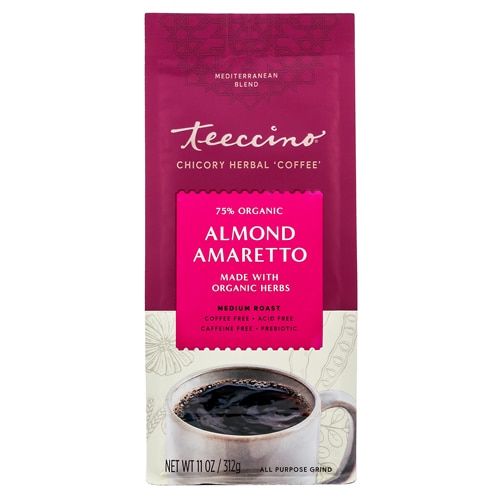 Teeccino Chicory Herbal 'Coffee' Alternative Mediterranean Blend Almond Amaretto