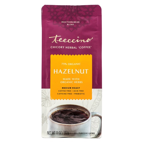 Teeccino Chicory Herbal 'Coffee' Alternative Mediterranean Blend Hazelnut