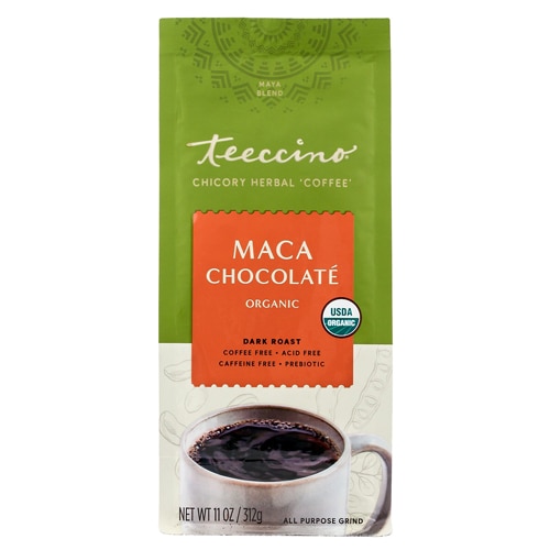 Teeccino Chicory Herbal 'Coffee' Alternative Organic Mediterranean Blend Maca Chocolate