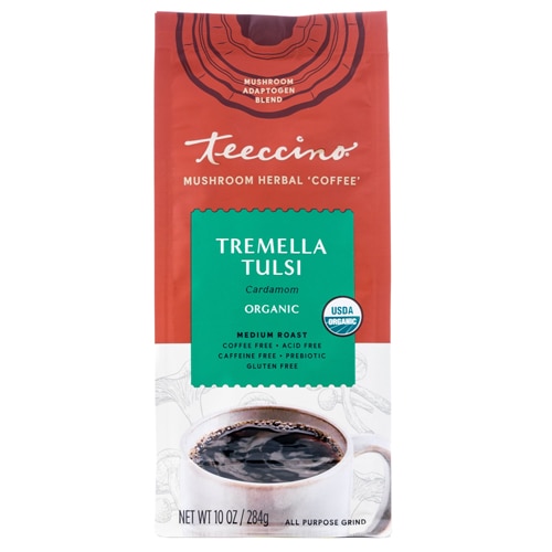 Teeccino Mushroom Herbal 'Coffee' Organic Tremella Tulsi Cardamom