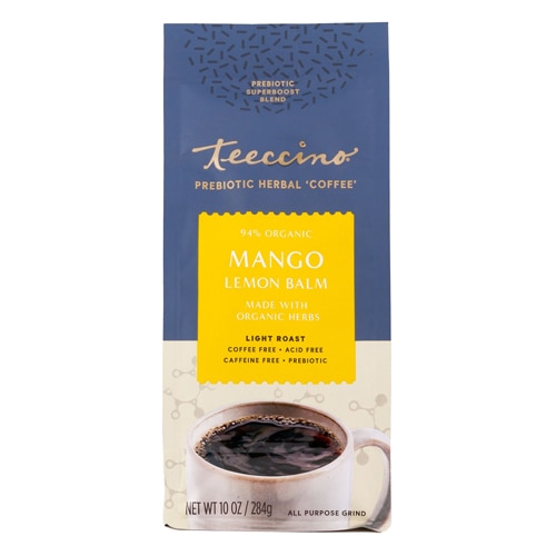 Teeccino Prebiotic Superboost Herbal 'Coffee' Caffeine Free Mango Lemon Balm