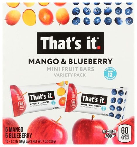 That's It Gluten Free Mini Fruit Bars Variety Pack Mango & Blueberry