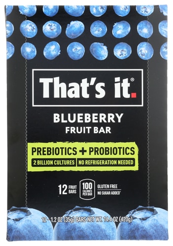 That's It Prebiotic & Probiotic Fruit Bars Blueberry