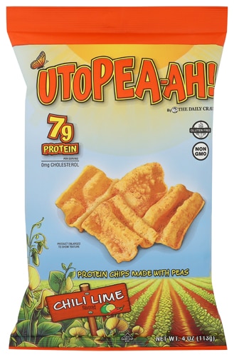 The Daily Crave Utopea-ah Non-GMO Protein Chips Made with Peas Chili Lime
