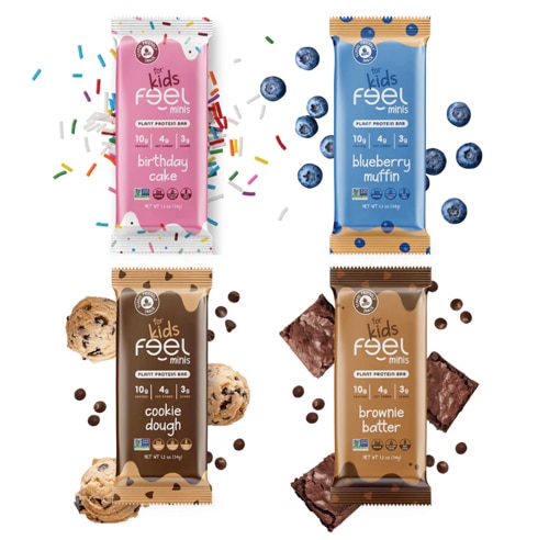 The Feel Bar Gluten Free No Added Sugar Protein Bars for Kids + Daily Veggies Minis Variety Pack