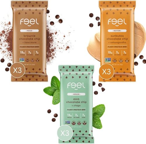 The Feel Bar Organic Gluten Free Vegan Protein Bars Chocolate Lovers