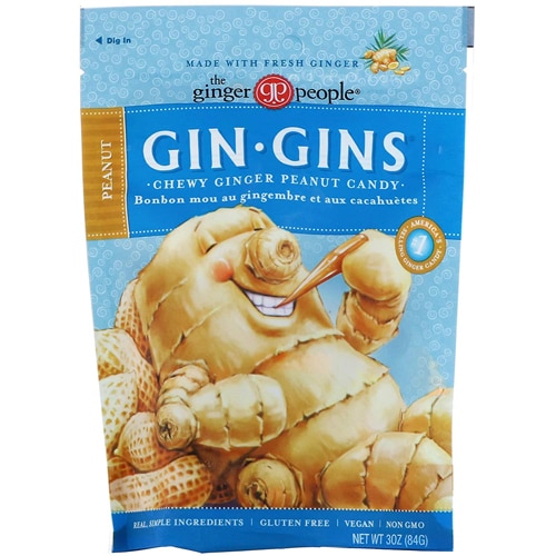 The Ginger People Gin Gins Chewy Ginger Candy Peanut