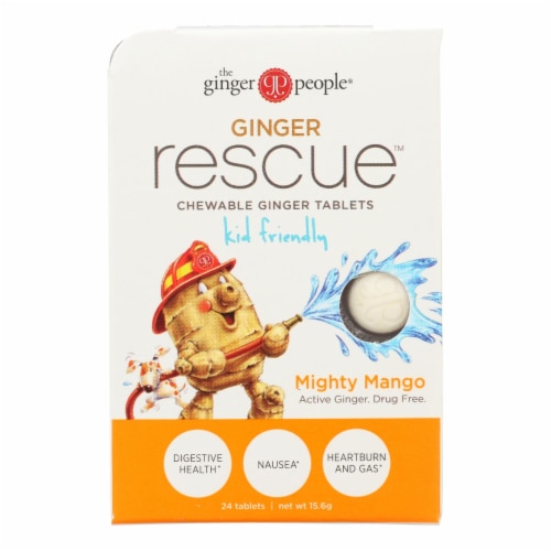 The Ginger People Ginger Rescue Chewable Ginger Tablets For Kids Mighty Mango