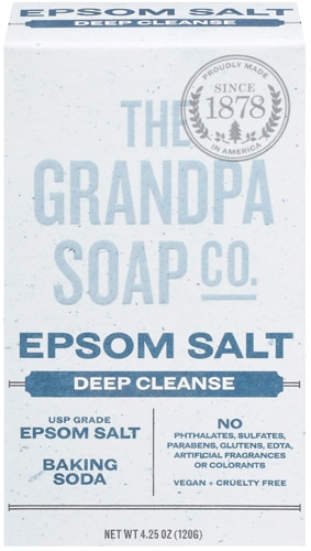 The Grandpa Soap Co Face and Body Bar Soap Epsom Salt Deep Cleanse