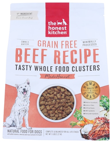 The Honest Kitchen Dry Dog Food Whole Food Clusters Grain Free Beef