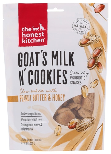 The Honest Kitchen Goat's Milk N' Cookies Dog Treats Peanut Butter & Honey