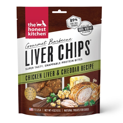 The Honest Kitchen Gourmet Barbecue Liver Chips Dog Treats Chicken Liver & Cheddar