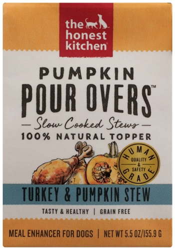 The Honest Kitchen Pumpkin Pour Overs Dog Food Topper Turkey & Pumpkin Stew