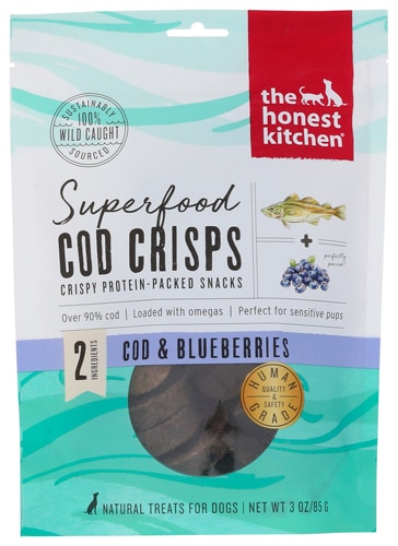 The Honest Kitchen Superfood Cod Crisps Dog Treats Cod & Blueberries