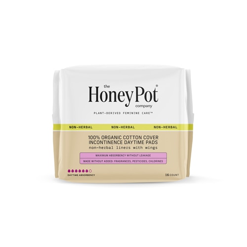 The Honey Pot 100% Organic Cotton Cover Incontinence Non-Herbal Daytime Pads