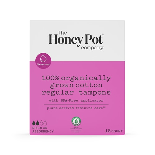 The Honey Pot 100% Organic Grown Cotton Regular Tampons With BPA-Free Applicator