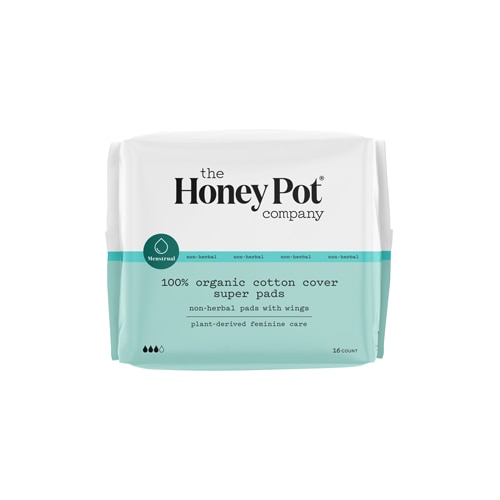 The Honey Pot Organic Top Sheet Super Non Herbal Menstrual Pads