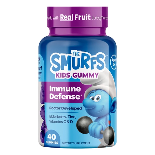 The Smurfs Kids Gummy Immune Defense Elderberry Zinc Vitamin C+D