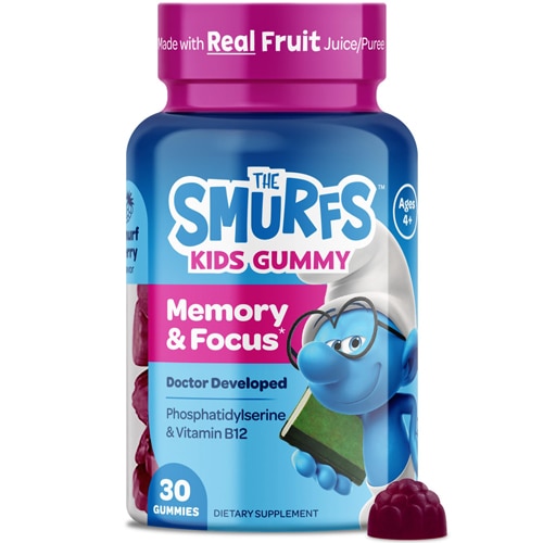 The Smurfs Kids Gummy Memory & Focus Phosphatidylserine + Vitamin B12